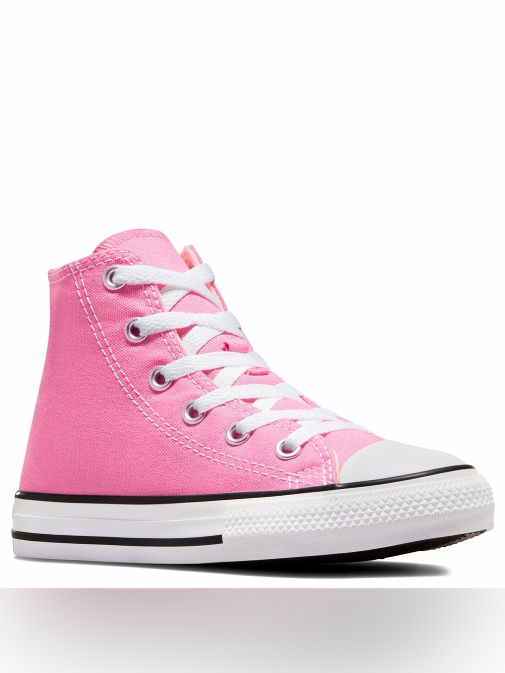 Kids Pink High-Top Canvas Sneaker Size 6